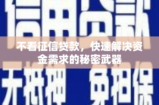 通海不看征信贷款，快速解决资金需求的秘密武器