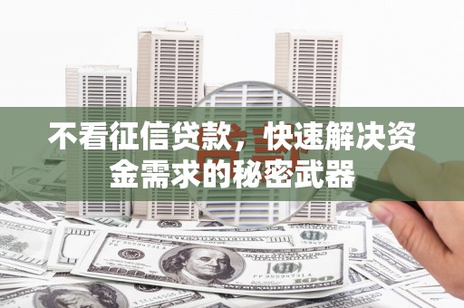 通海不看征信贷款，快速解决资金需求的秘密武器