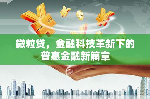 通海微粒贷，金融科技革新下的普惠金融新篇章